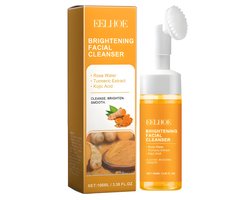 Kurkuma Gezichtsreiniger met Siliconen Borstel – Diep Reinigende Turmeric Facial Foam Cleanser voor…