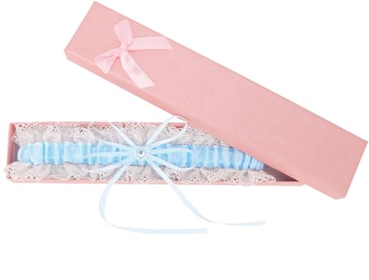 Kousenband voor Bruiloft - Bruidsaccessoires in Blauw en Wit