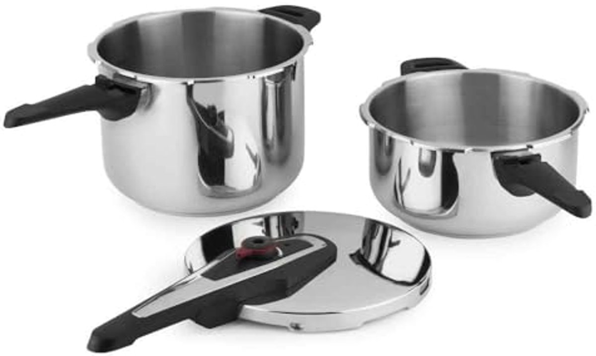 Snelkookpan Set 4+6L Roestvrij Staal - Ø 22 cm met Deksel