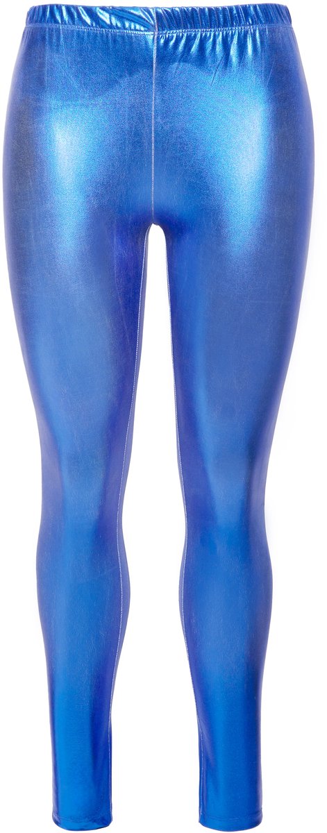 Angel of Style - Dames - Legging tight fit metallic look - Blauw - Maat 52