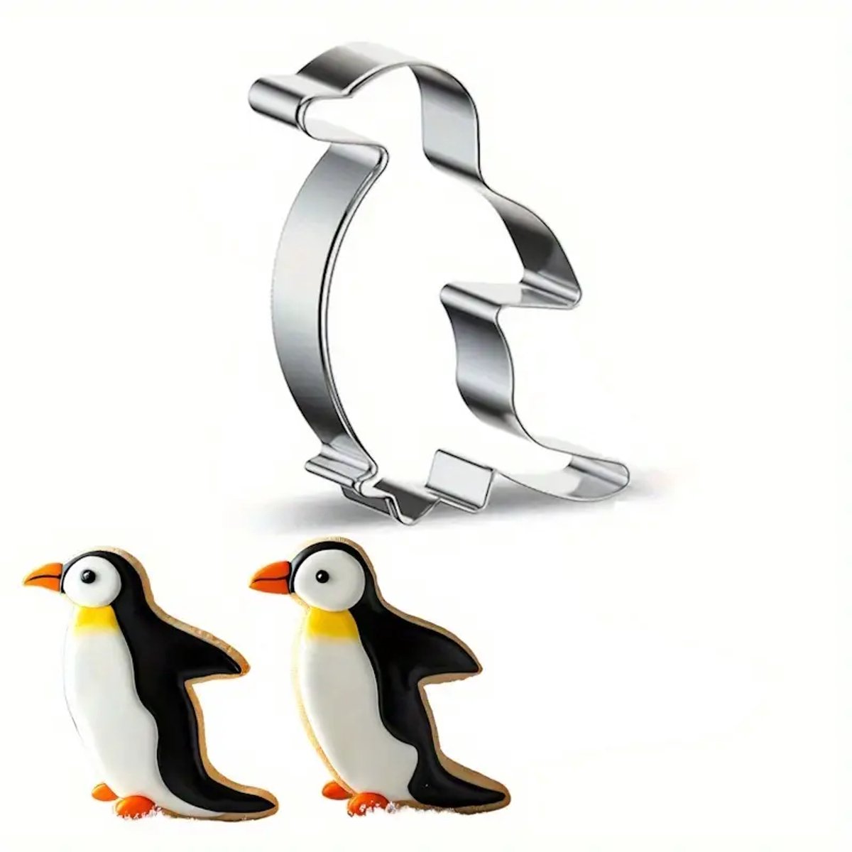 Daity 1 roestvrijstalen koekjesvorm voor pinguïns - bakvorm voor cartoonpinguïns - bakgereedschap met dierenthema