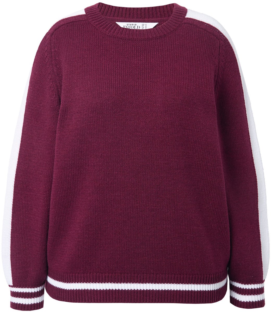 Studio Untold - Dames - Trui oversized lange raglanmouw - Wijnrood - Maat 46+