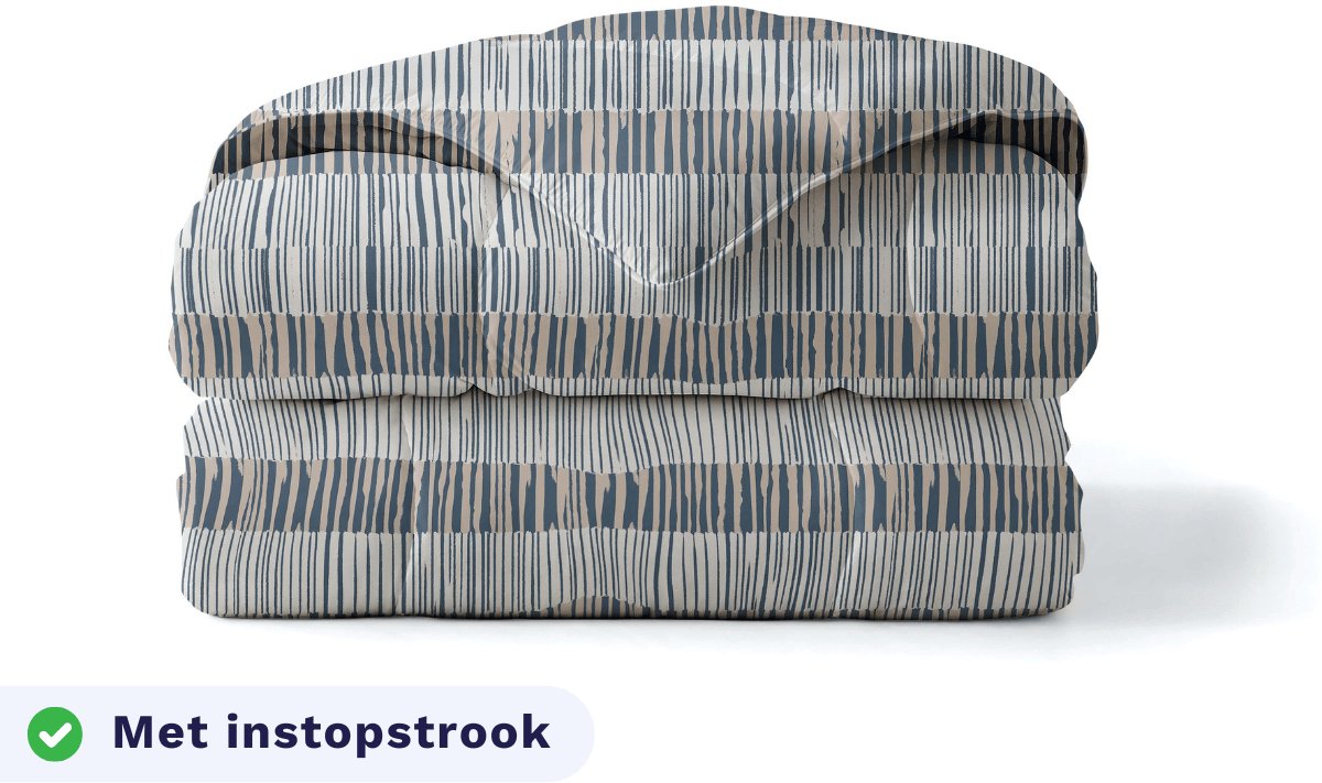 Zelesta Pure Design Checkerboard 240x200 - Katoenen dekbed zonder overtrek - Met instopstrook - Wasbaar dekbed - Hoesloos dekbed - 2 in 1 Dekbed met vaste overtrek