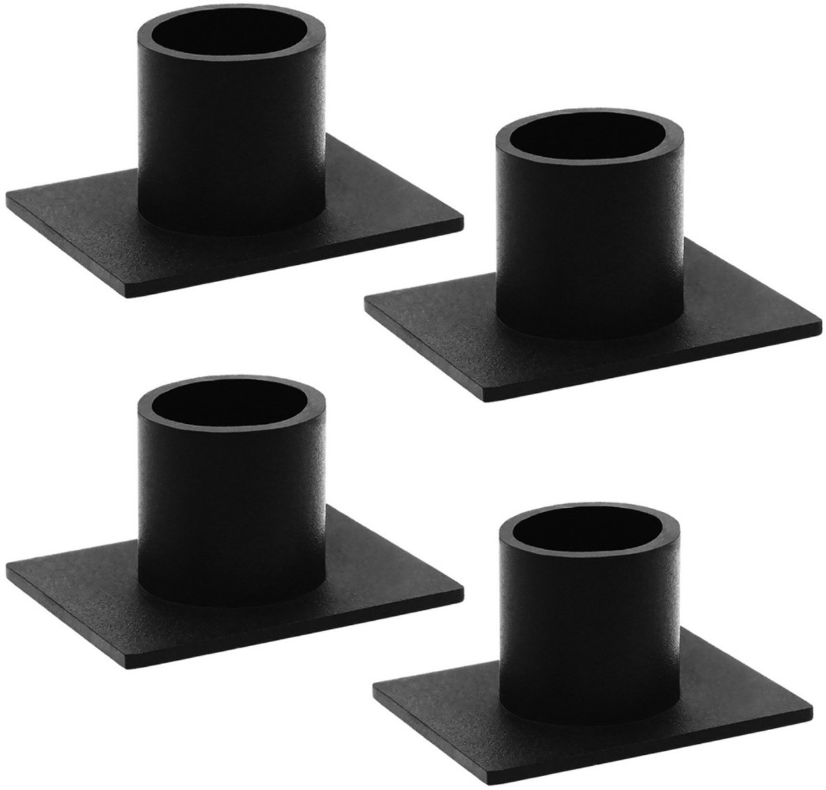 Set-4-Zwarte-Kaarsenhouders-Vierkant