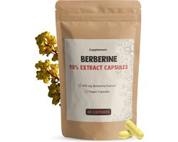 Cupplement Berberine Extract 400 mg 60 Capsules - HCL Berberin – Cholesterol - 60 dagen voorraad per zakje