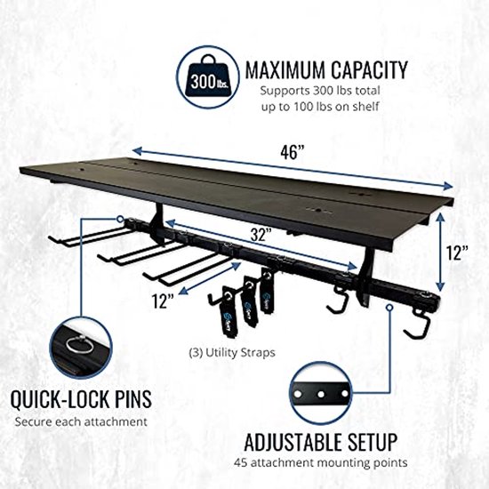 TTzycc Lot De 2 Étagères De Rangement Pliables Pour Chaise Et Garage - Support Mural Outils De Jardin - Charge 113 Kg