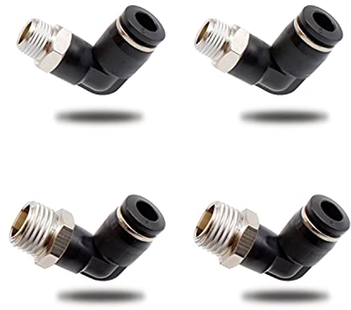 Pneumatische connectoren set - 4 stuks snelkoppelingen 6 mm voor doe-het-zelvers