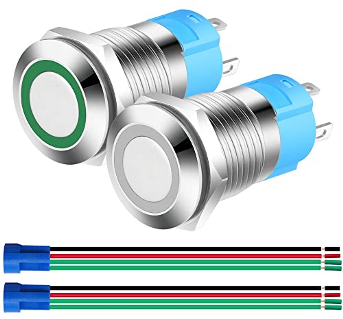 Duurzame Roestvrijstalen Momentane Drukknop 12mm - Waterdichte SPST Schakelaar voor 12V-24V