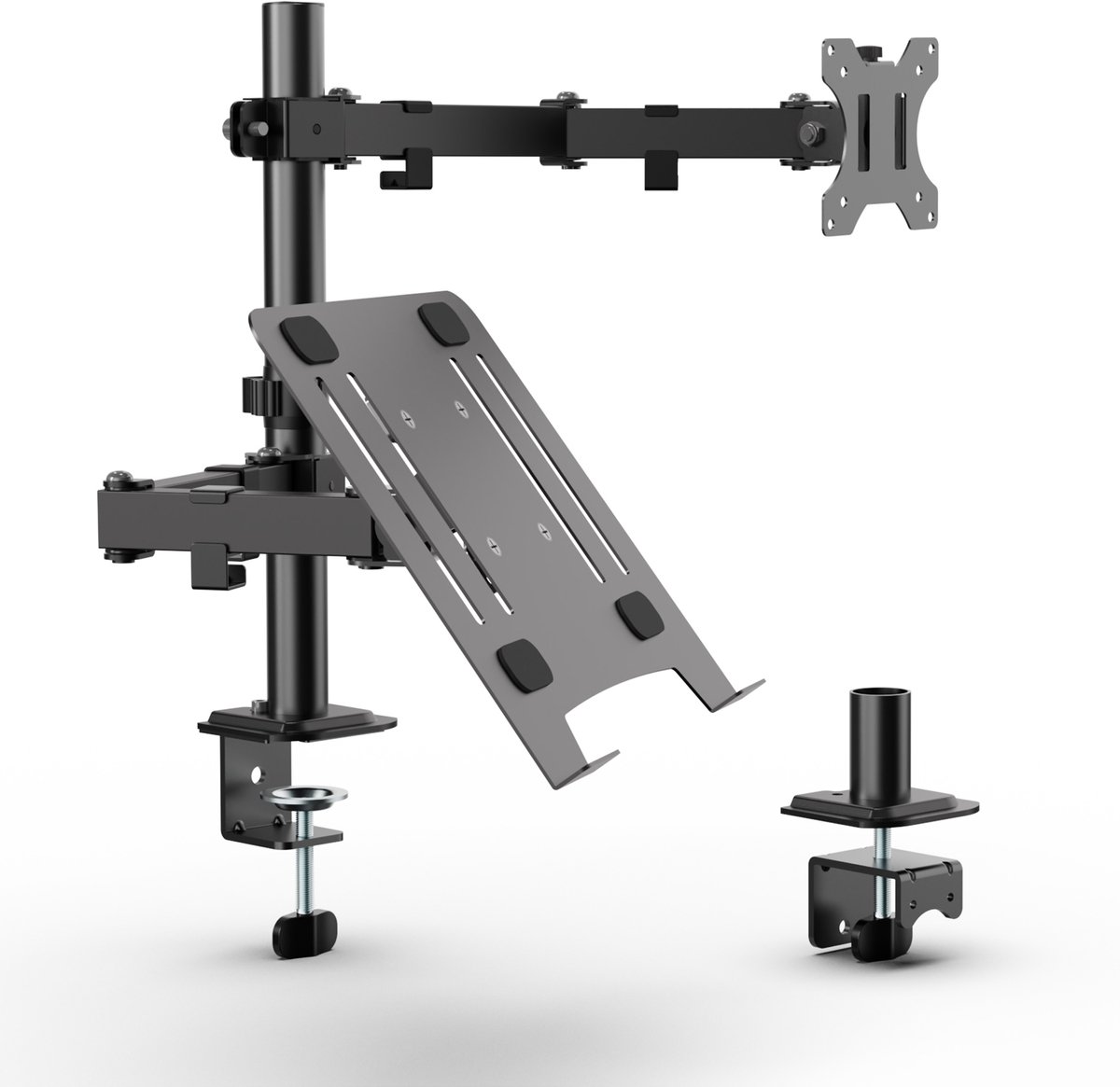VanDijck Monitor Arm Laptop - 2 Schermen - 13-32 Inch - Verstelbaar - Zwart