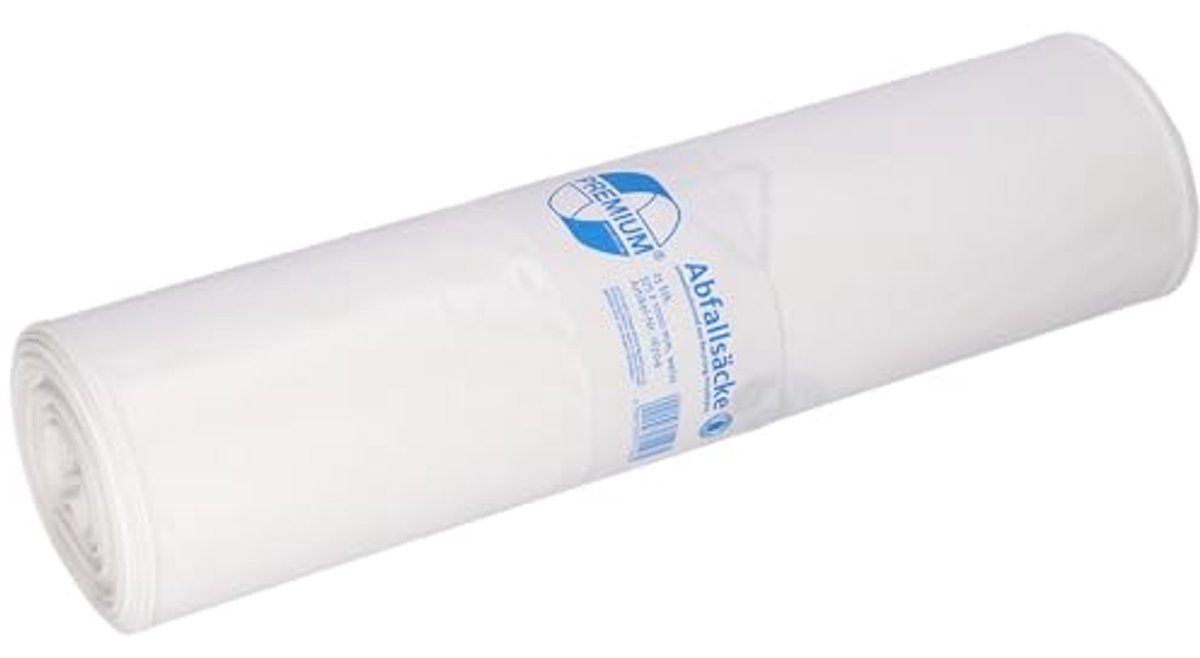 Witte afvalzakken 70L 60 my - Premium kwaliteit