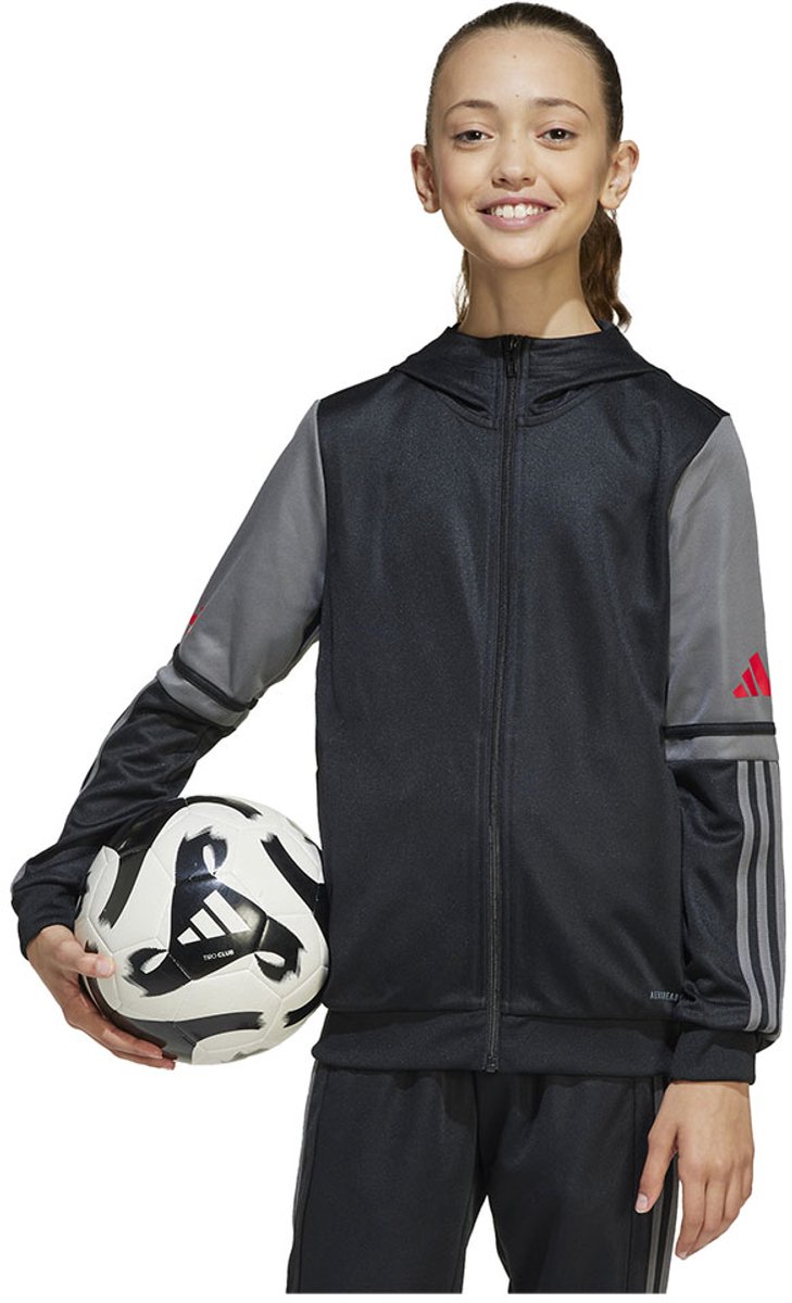 Adidas Squadra 25 Sweatshirt Met Rits Zwart 9-10 Years Jongens,Meisjes