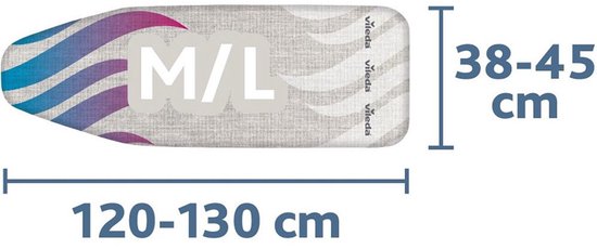 Vileda Total Reflect Strijkplankovertrek - Voor M/L strijkplanken (120-130 x 38-45 cm) - Extra snel strijken - Geen condens