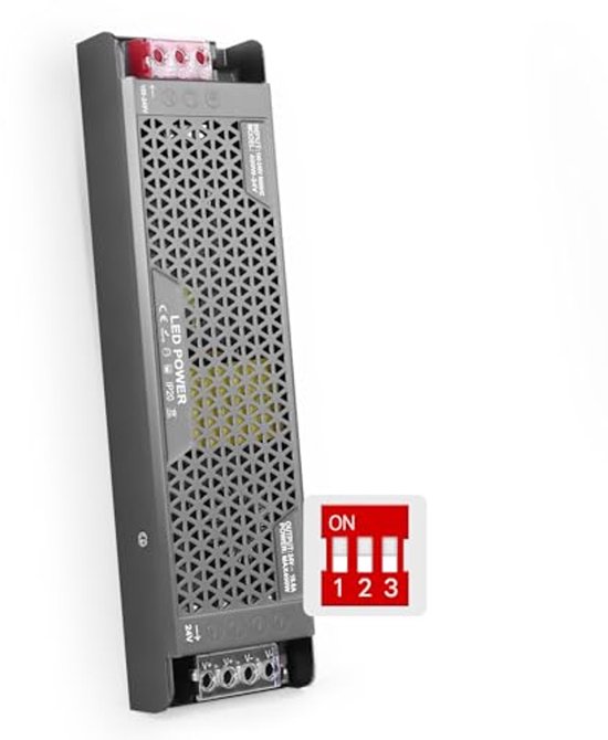 Foto: Dimbare led transformator 24v 400w ac 230v naar 24v dc voeding voor led strips en lampen