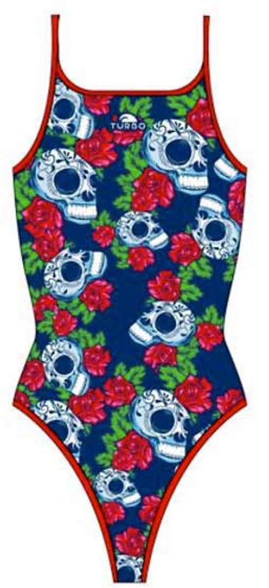 Turbo Roses&skulls Zwemkleding Blauw 4XL Vrouw Multicolor