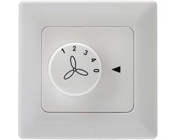 Wandschakelaar voor plafondventilatoren zonder lampen - 4 snelheden