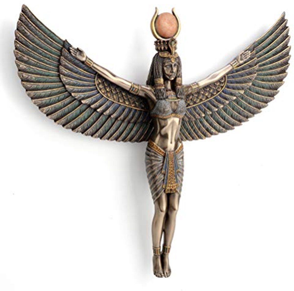 Wandplaat Egyptische godin Isis met vleugels - 30 cm hoog