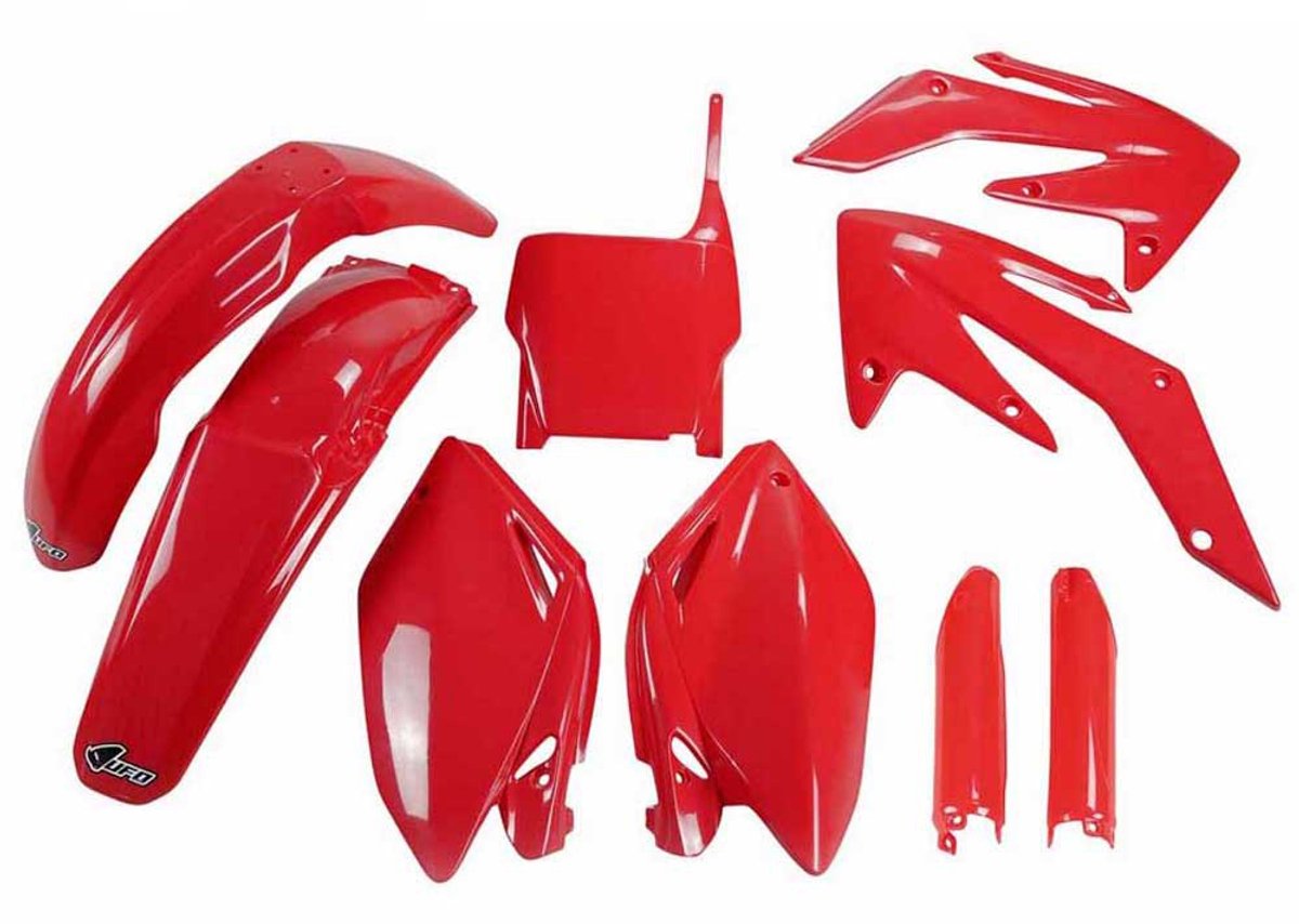 Ufo Honda Crf 250r 2004-2005 Hokit104f-070 Fork Protectors & Plastic Set Rood