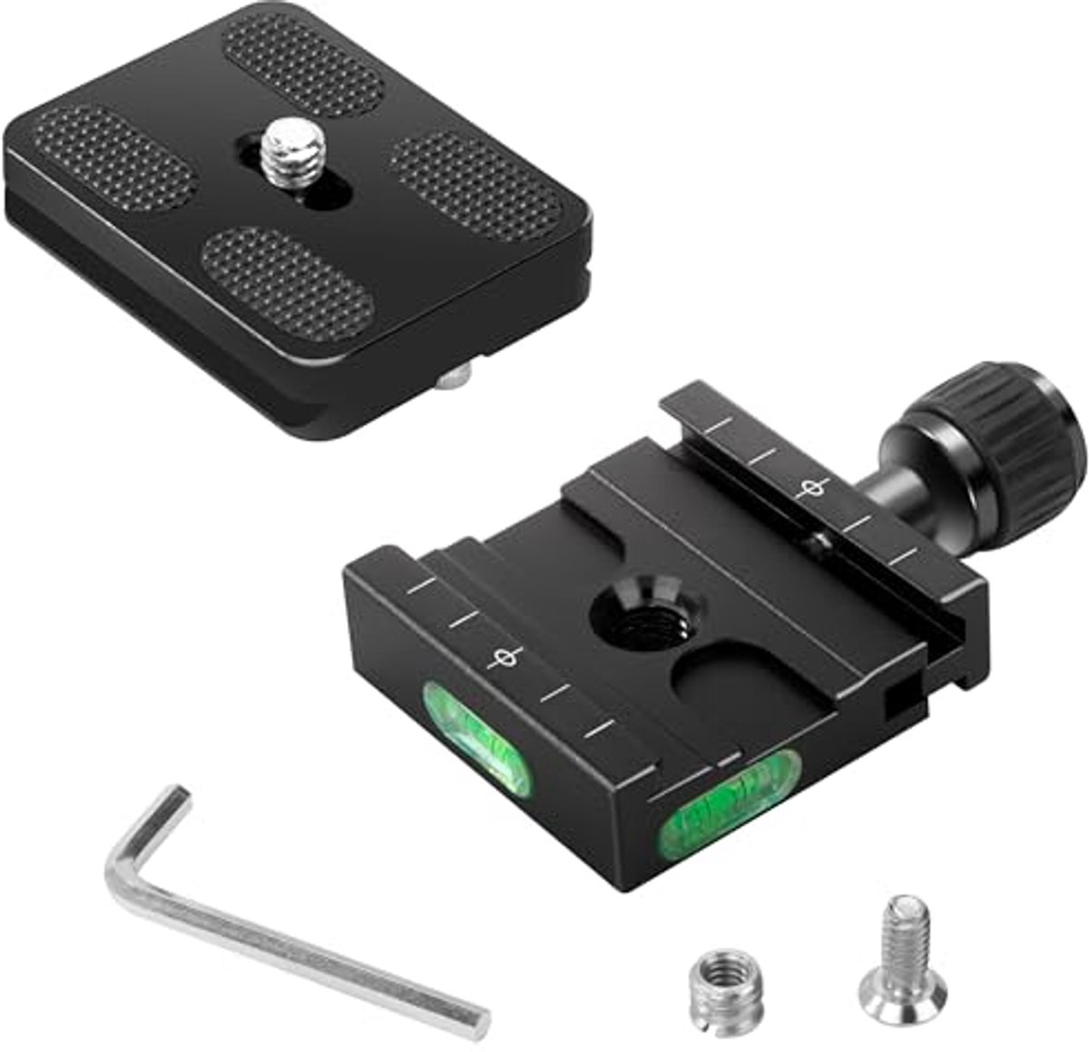 Universele snelbevestigingsplaat 50 mm met waterpas voor camera's