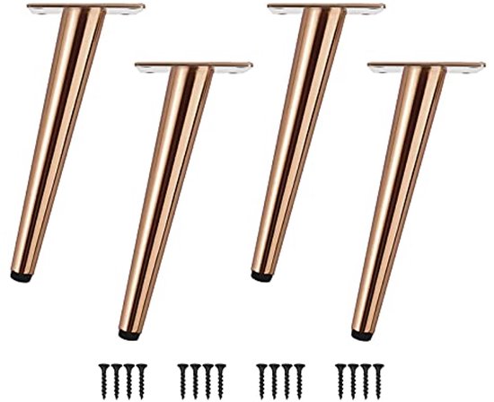 QWORK® Set van 4 metalen tafelpoten 72 cm - Schuine