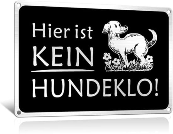 Wandbord: Kom baas! Ik poep ergens anders! Hondenpoep bordje - 30 x 42 cm