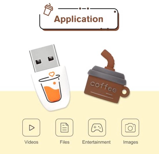 USB flashdrive in koffievorm - 32 GB opslag voor foto, muziek en video ...