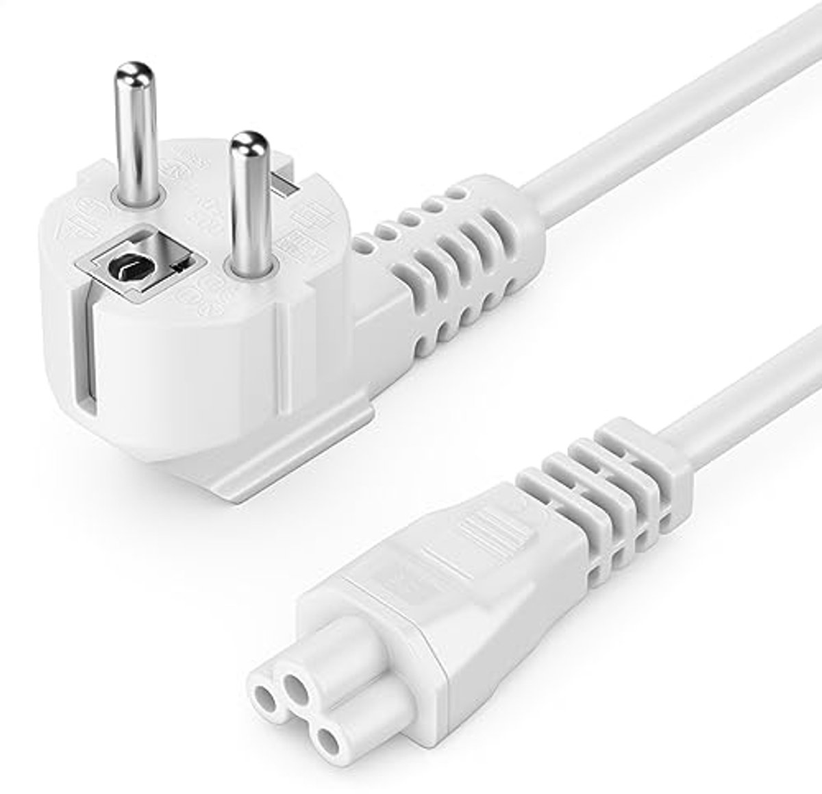 Image of 3,0m Voedingskabel Type F naar IEC C5 voor Elektronische Apparaten - 90° Hoekplug