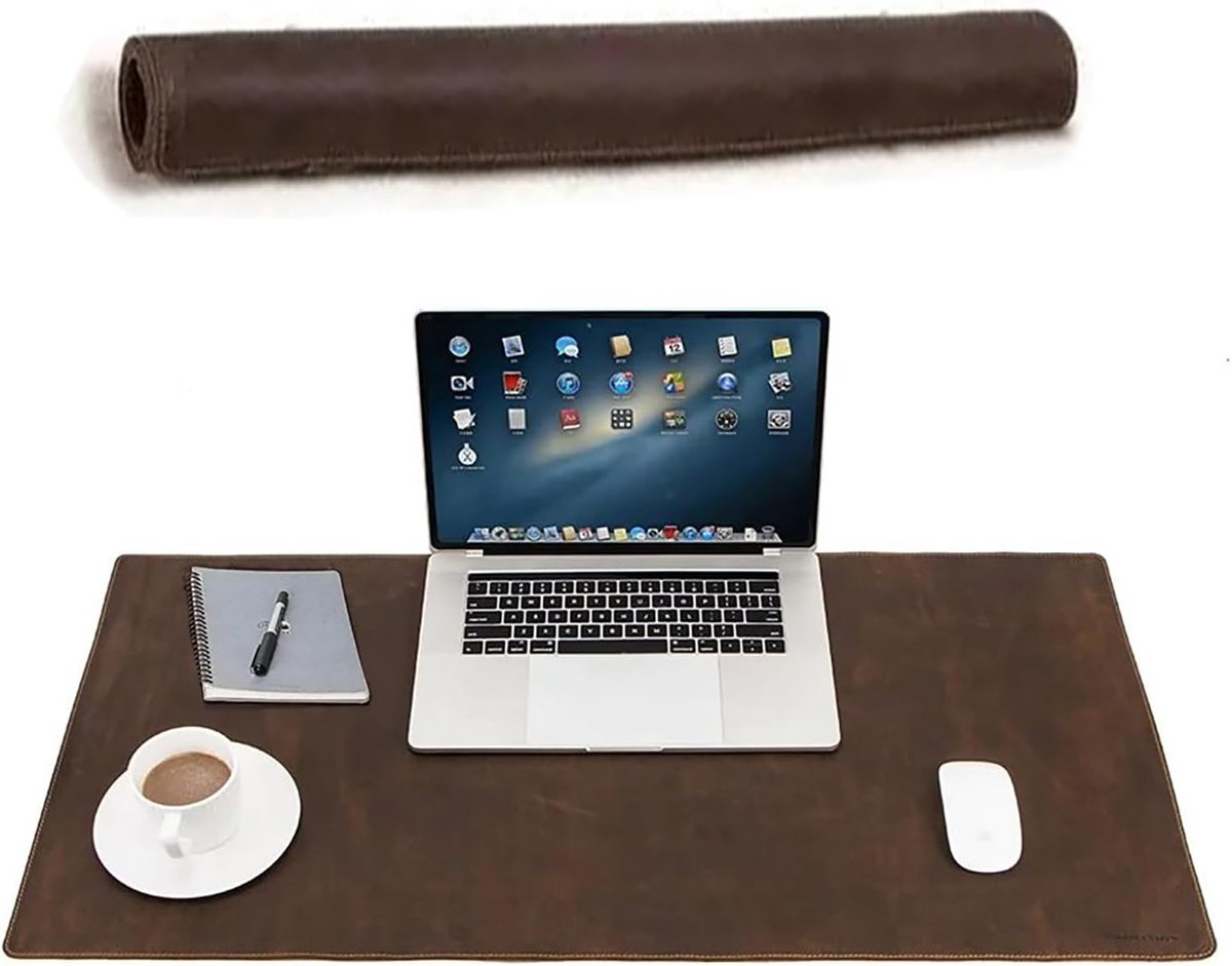 Grote leren bureau pad - grote muismat - waterdicht - gemakkelijk schoon te maken - antislip onderkant - perfect voor kantoor en thuis