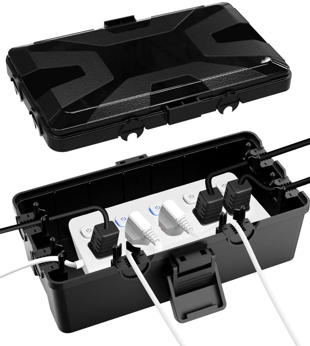 EXCITAT Opbergdozen - Waterdichte elektrische dozen - Kabelopbergdozen - Geschikt voor stopcontacten, stekkers, timers, verlengsnoeren, kabels