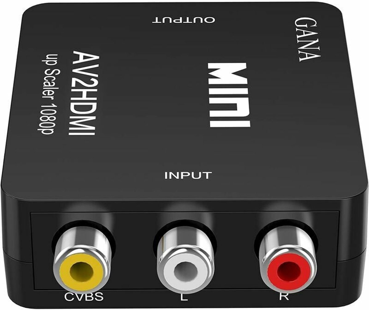 RCA-naar-HDMI Converter – Mini AV naar HDMI Adapter voor PS2, PS3, Xbox, VHS, DVD en HDTV 720P/1080P