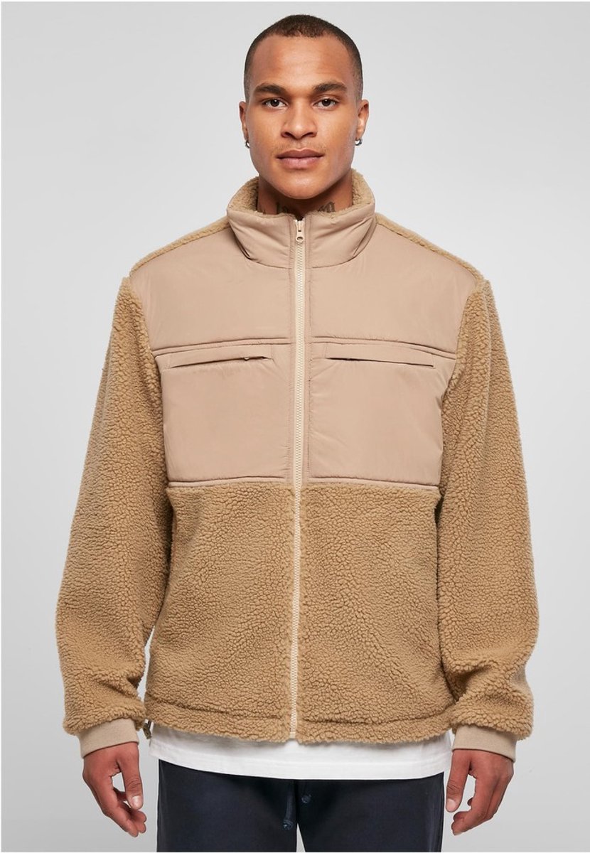 Urban Classics Patched Sherpa Jacket M Beige