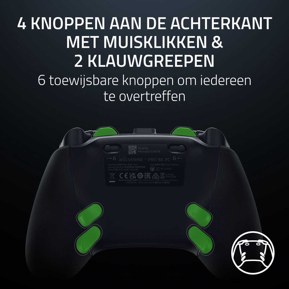 Razer Wolverine V3 Pro - Draadloze Gaming Controller - Programmeerbare Knoppen - Xbox/PC - Zwart thumbnail 3