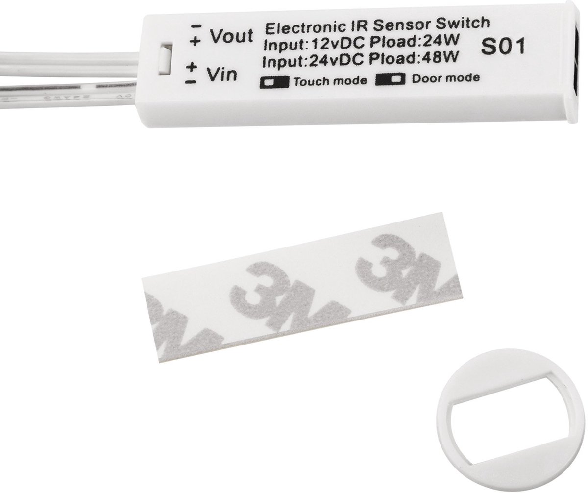 Inbouwsensor SO1 wit met 2 schakelfuncties voor deur- of handbeweging