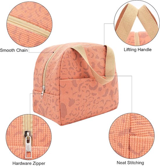 Lunchtassen voor kinderen - lunchtas lunchtas herbruikbaar - Lunchtassen - Lunchtassen voor dames en heren - 6 l mini koeltas - kleine geïsoleerde picknicktas - voor werk - school - picknick - reizen (Oranje) van Merkloos — afbeelding 4