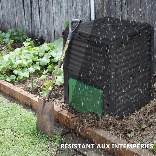 Compostbak - 300L - Groen en Zwart - Polypropyleen | bol