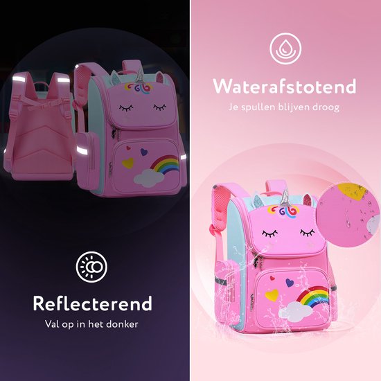 Unicorn Rugzak - Rugtas – Rugzak Meisje - Eenhoorn - Roze - Small (vanaf groep 3)