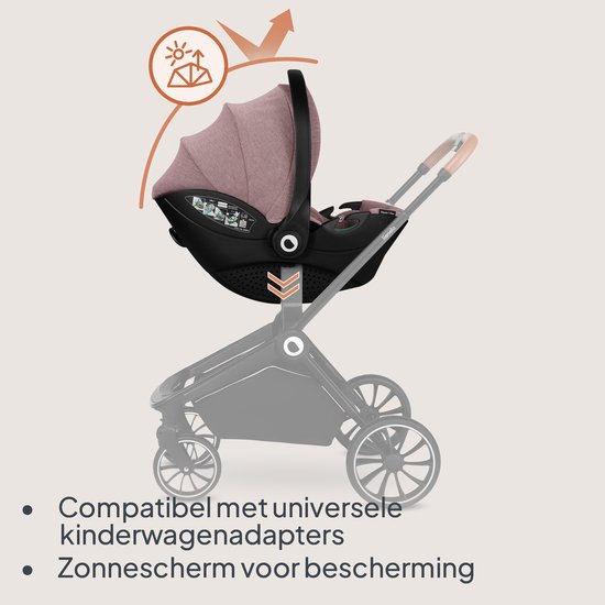 Lionelo Moxie i-Size Baby Autostoeltje & Draagstoel 40-87 cm - Vanaf Geboorte - Achterwaarts (RWF) - ISOFIX Compatibel - Memory Foam - Bamboe Stof - Dri-Seat - Magnetische Gordels - Verstelbare Hoofdsteun van LIONELO — afbeelding 3