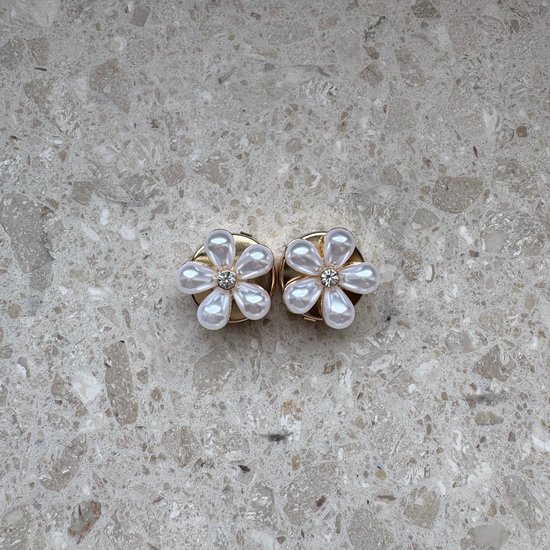 Cache-bouton perle fleur petit - ensemble