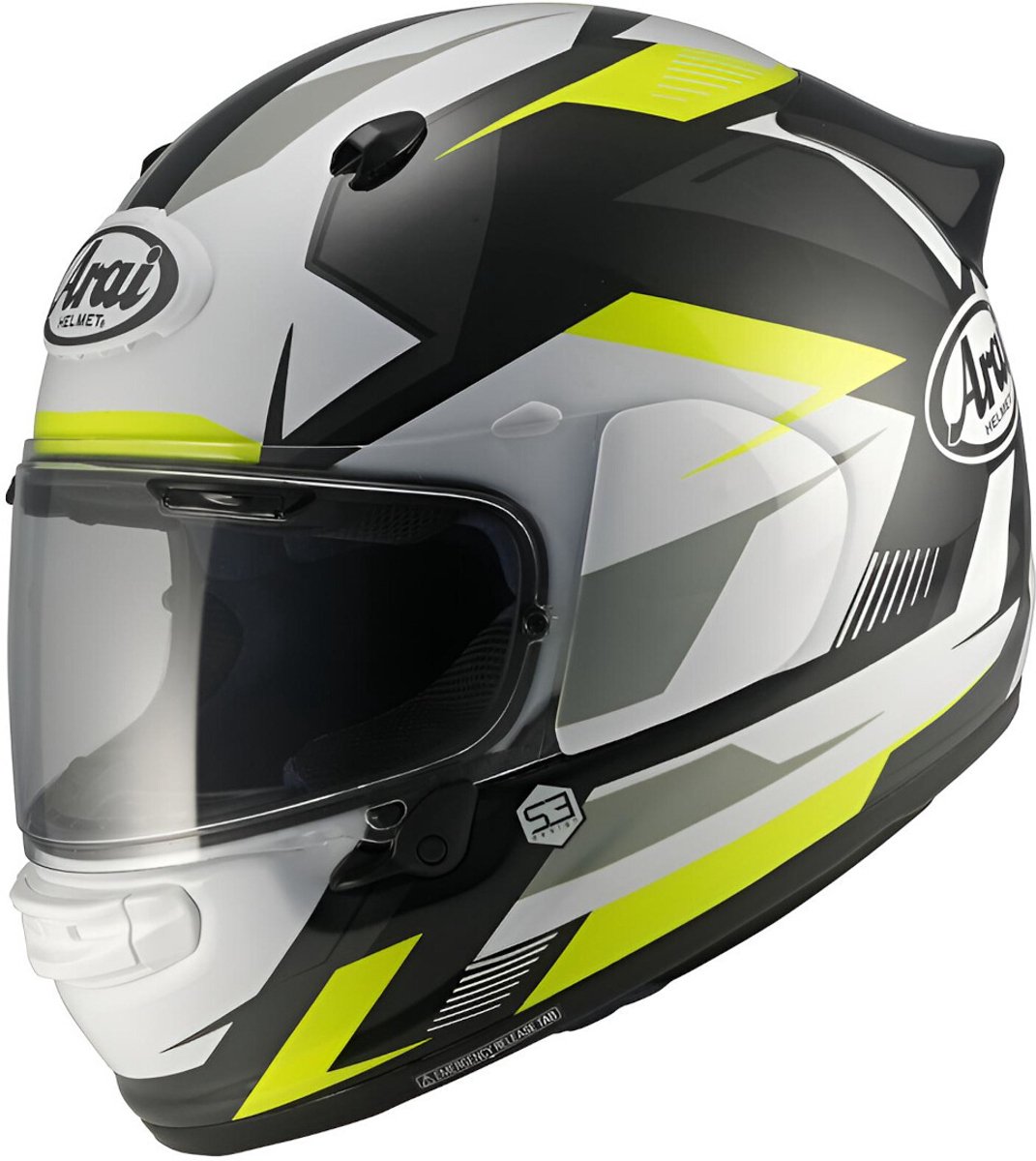 Arai Quantic Supra Geel Zwart Wit Integraalhelm - Helm