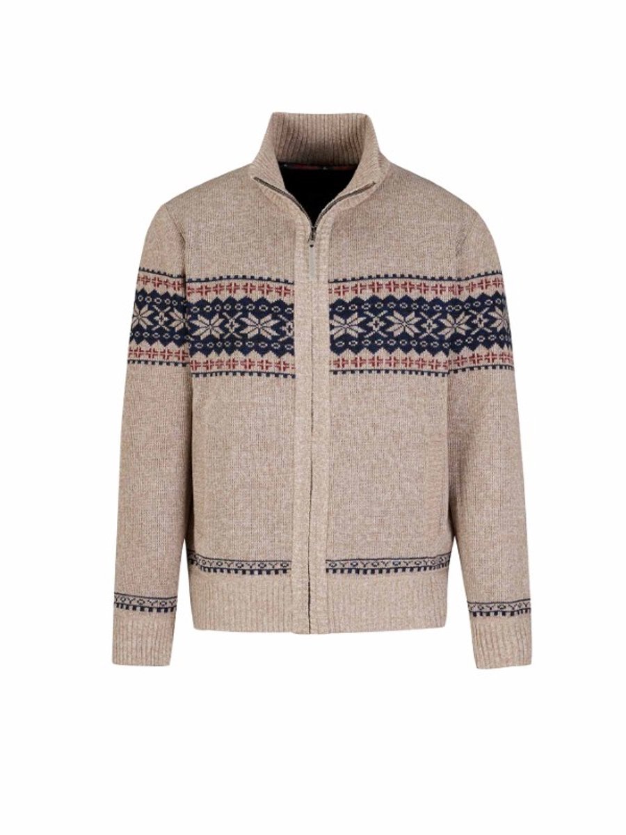 BJØRNSON Hoyt Scandinavisch Gebreid Vest Heren - Teddy - Maat 4XL - Beige