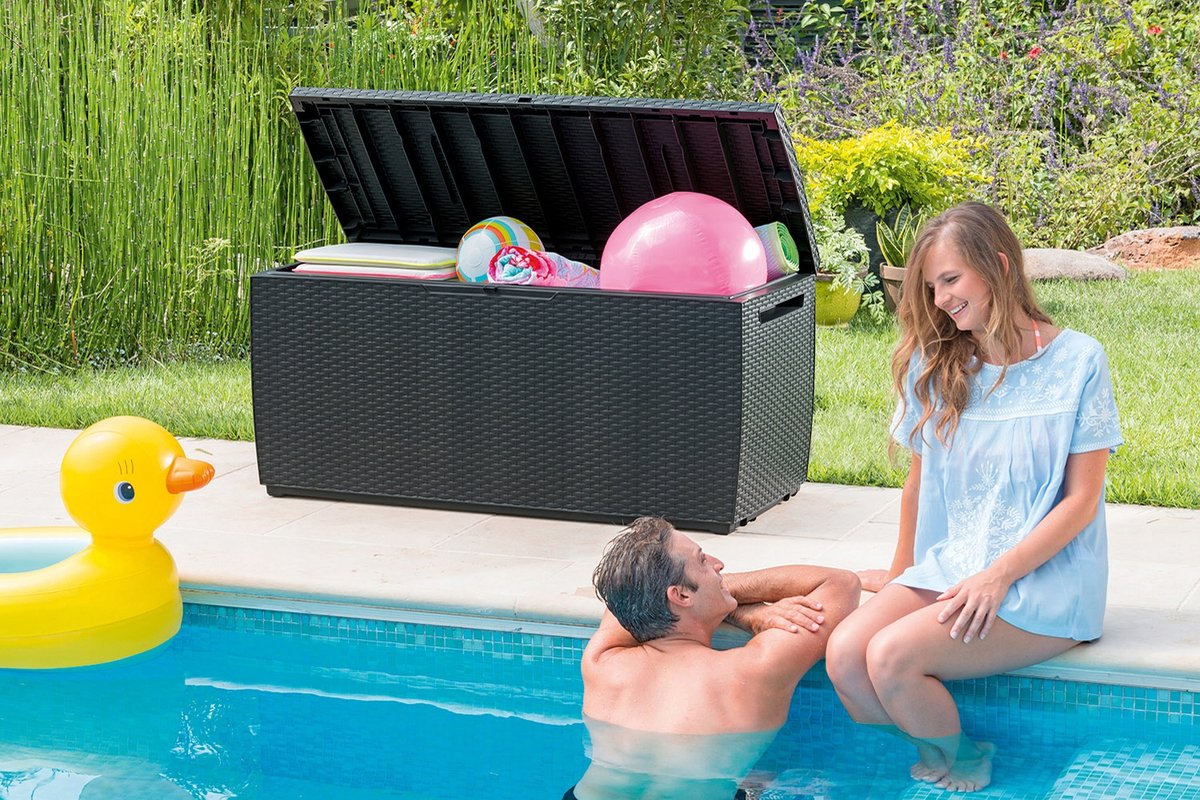 Keter Capri Opbergbox - 302L - 123x53,5x57cm - Grafiet