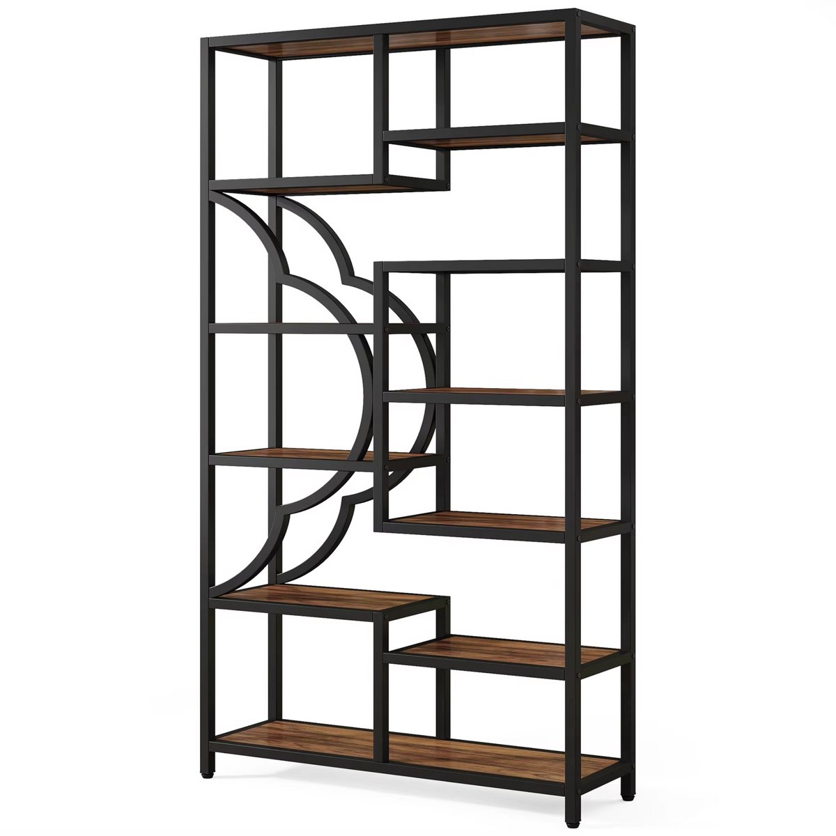 Happiq Boekenkast Martino - Vakkenkast 180cm - Opbergkast - 11 lagen - Boekenrek - Woonkamer, slaapkamer, kantoor Zwart