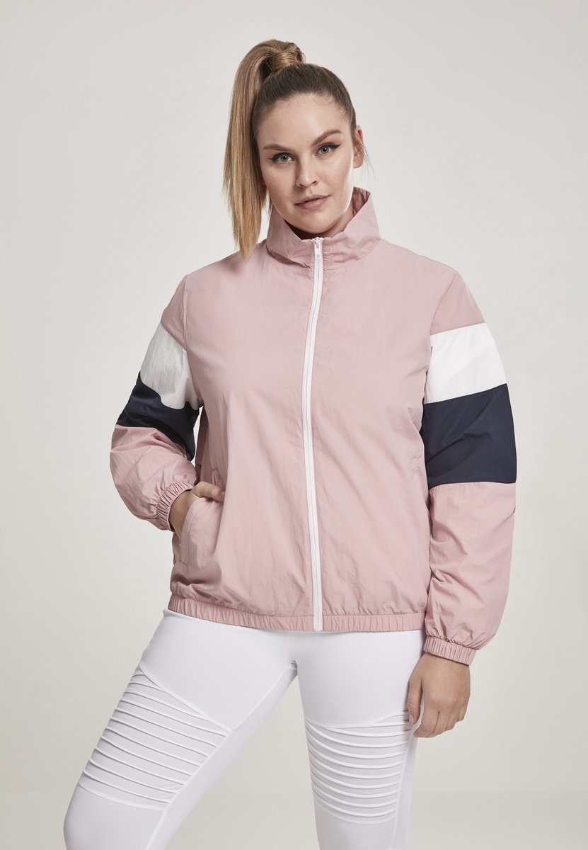 Urban Classics 3-Tone Crinkle Trainings jacket Roze