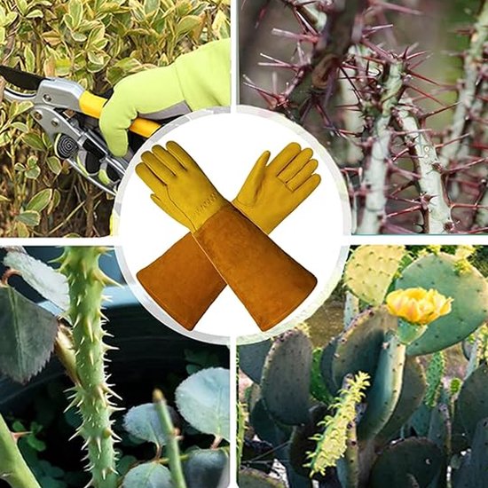 Dikke tuinhandschoenen, mannelijke en vrouwelijke steekliggende handbeschermers, werkveiligheidshandschoenen, 4 kleuren (kleur: groen, maat: S