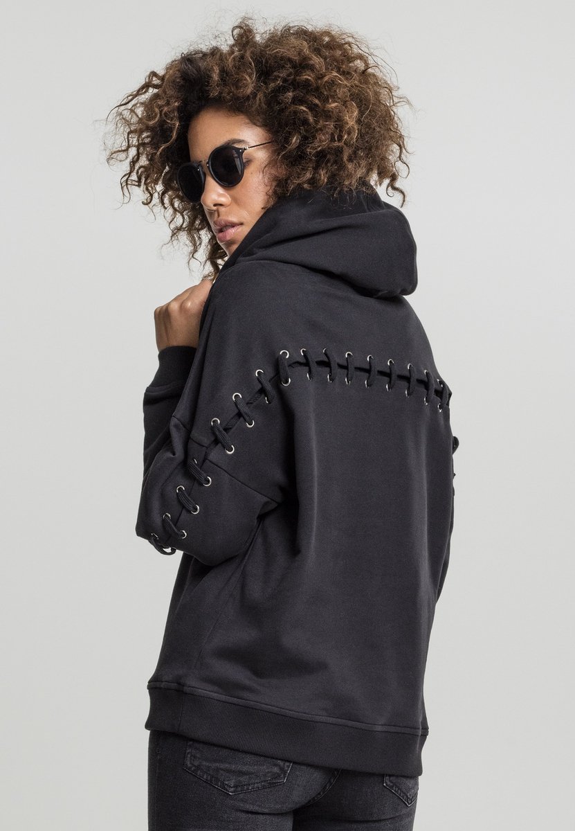 Urban Classics Laced-Up Hoodie/trui XS Zwart