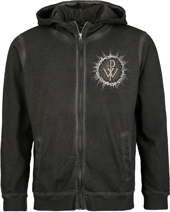 Powerwolf Crest Wolves Heren Vest met capuchon - donkergrijs - L