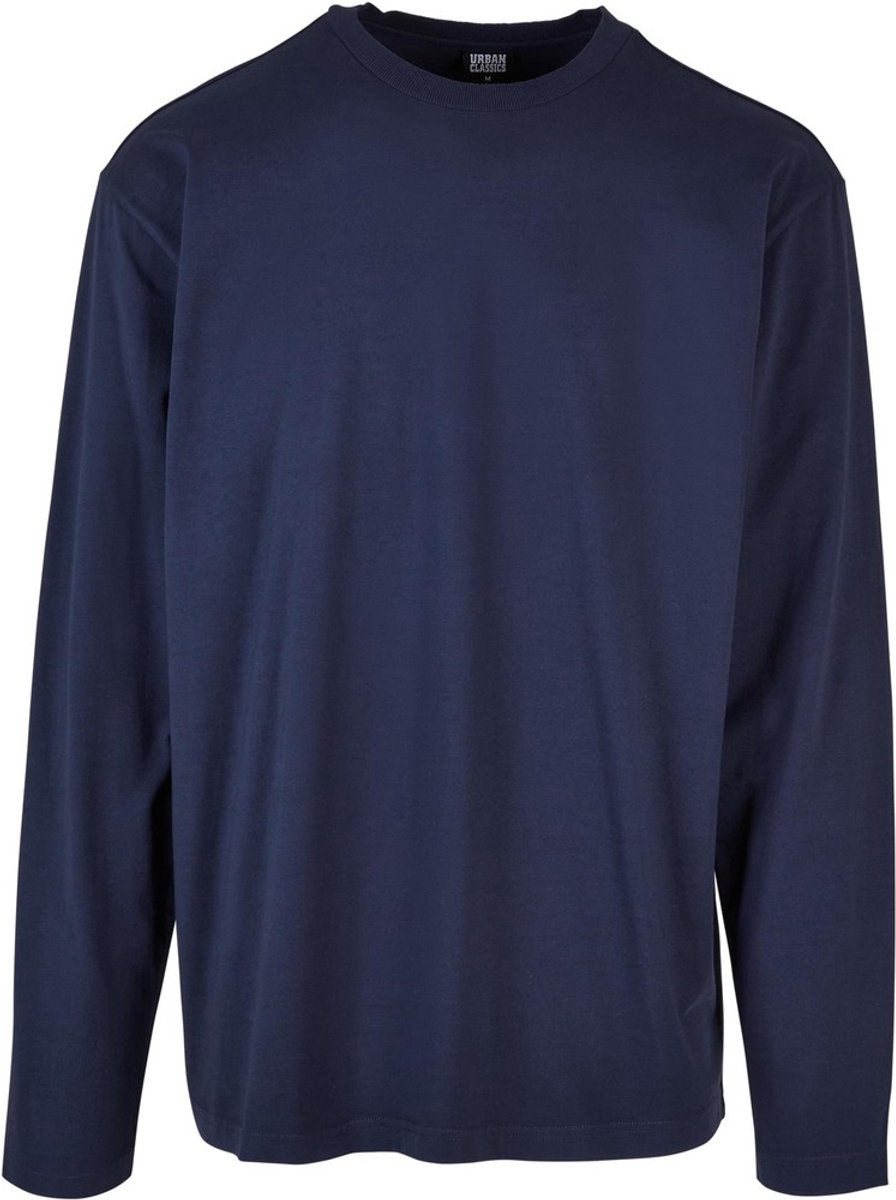 Urban Classics Heavy Oversized Garment Dye Longsleeve shirt S Donkerblauw