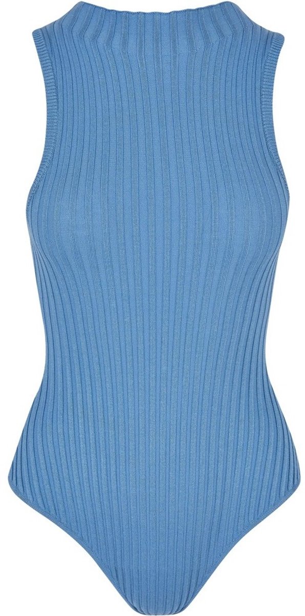 Urban Classics Rib Knit Sleeveless Bodysuit 4XL Blauw