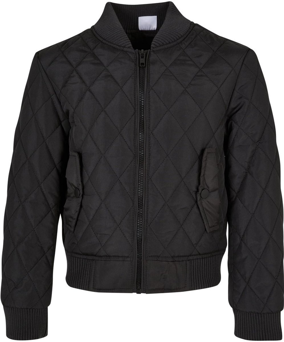 Urban Classics Diamond Quilt Nylon Kinder Jacket Kids 110/116 Zwart
