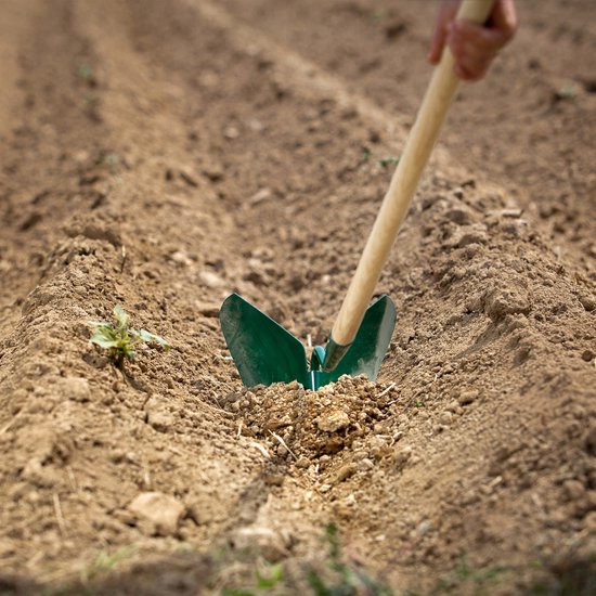 KADAX Huizenploeg van staal, cultivator met houten steel, handploeg, ploegschar, aardappelhocker, tuingereedschap voor het verzamelen van aardappelen en groenten, tuingereedschap (groot) van Merkloos	 — afbeelding 4