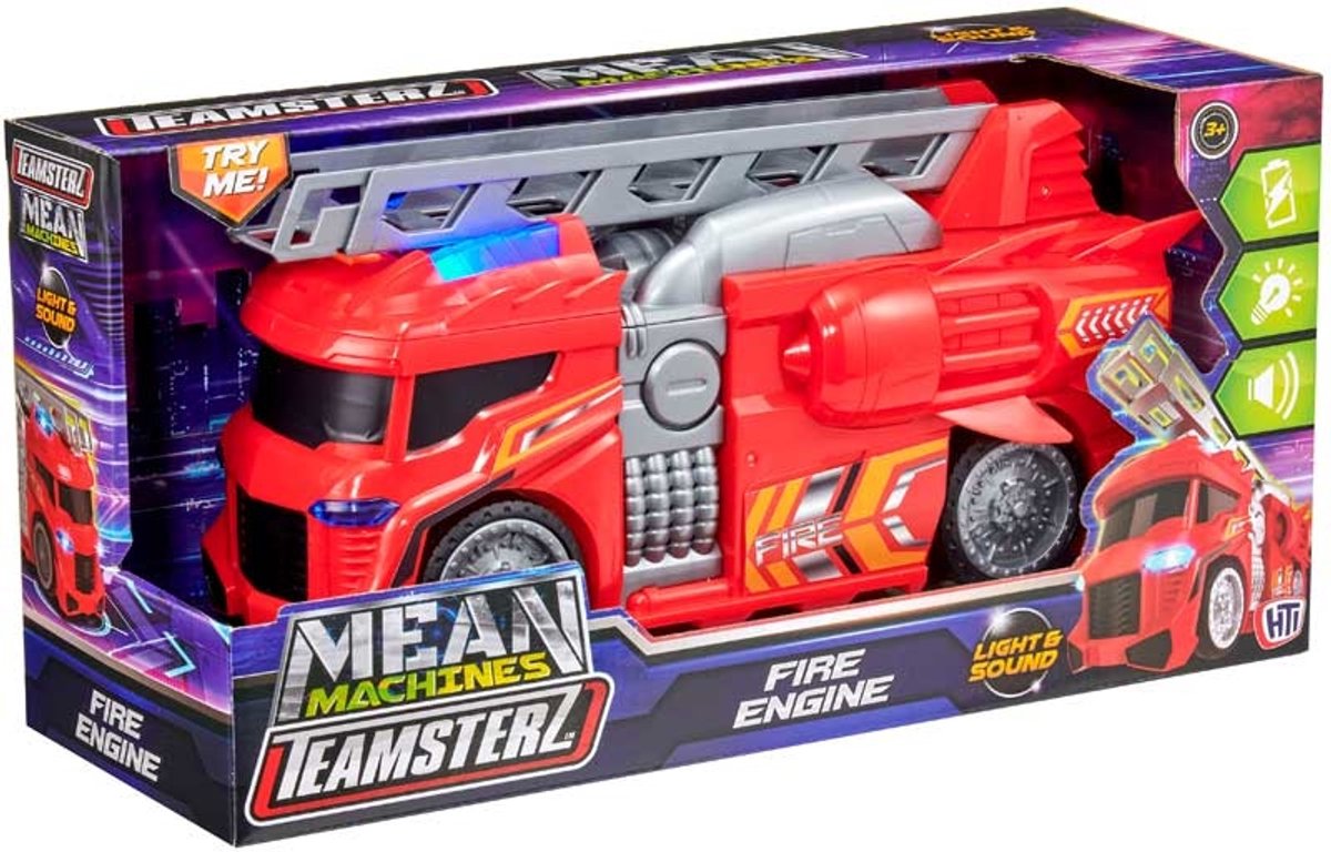 Teamsterz brandweerauto speelgoed met licht en geluid - Mean Machines.